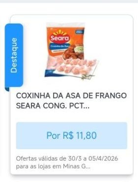 Coxinha Da Asa De Frango Seara Congelada Pacote