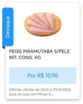 Peixe Piramutaba Sem Pele Inteiro Congelado Kg
