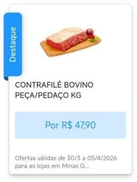 Contrafilé Bovino Peça/Pedaço Kg