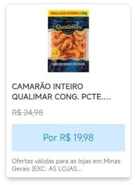 Camarão Inteiro Qualimar Congelado 500g