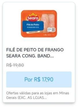 Filé de Peito de Frango Seara Congelado Bandeja
