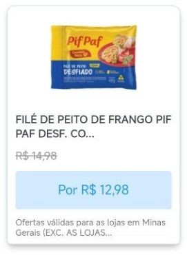 Filé de Peito de Frango Pif Paf Desfiado Cozido 400g
