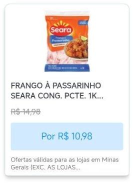 Frango À Passarinho Seara Congelado Pacote 1kg