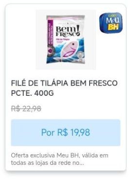 Filé De Tilápia Bem Fresco Pacote 400g